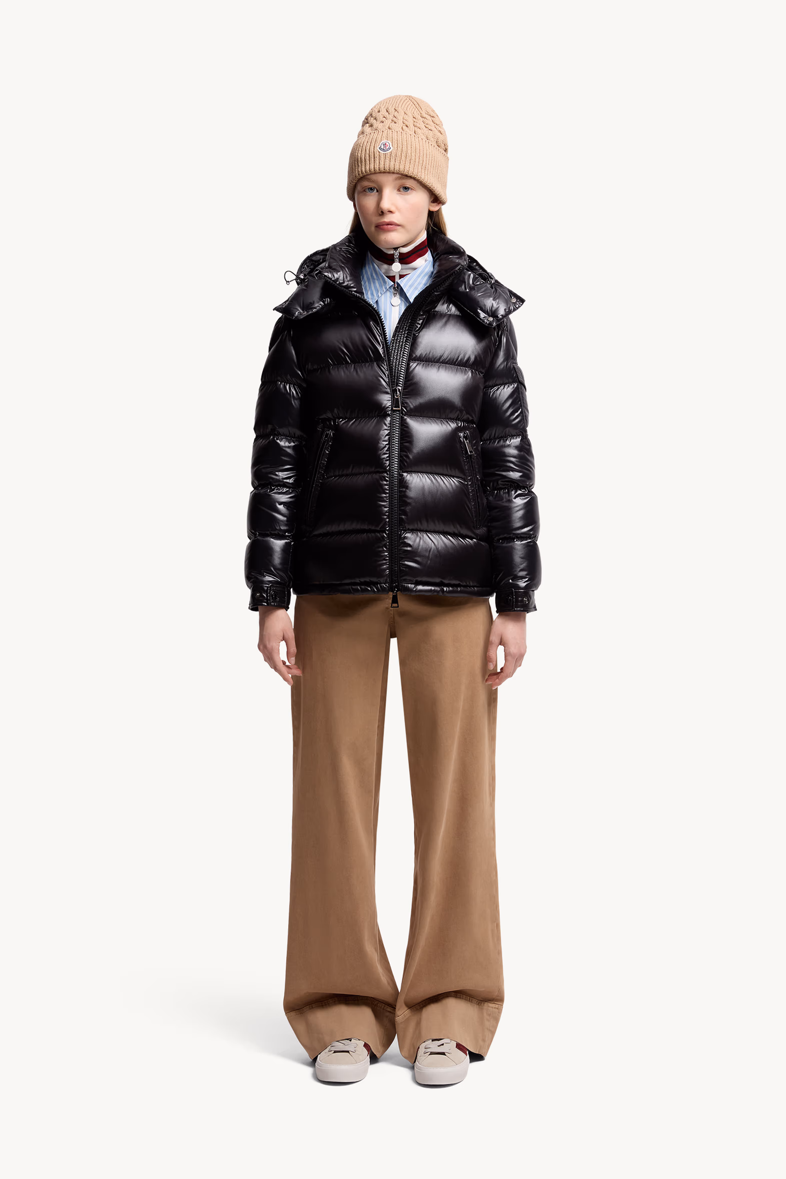 Maire Hooded Short Down Jacket Women Black Moncler 0
